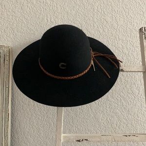Charlie 1 Horse Black Hat with Feather